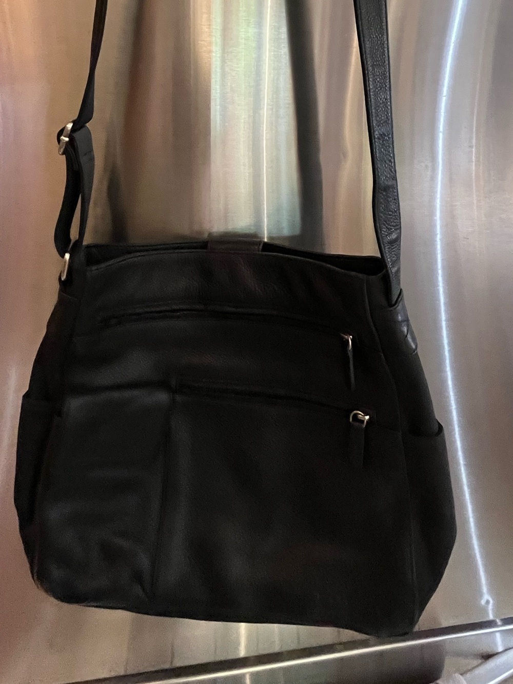 Fossil Black Leather Crossbody Bag EUC